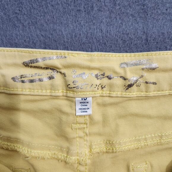 Seven7 Women 10 Yellow Utility Mid Rise Ankle Skinny Jeans - Picture 7 of 13